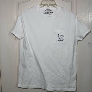 Zara White Tee with Black Embroidered Detail